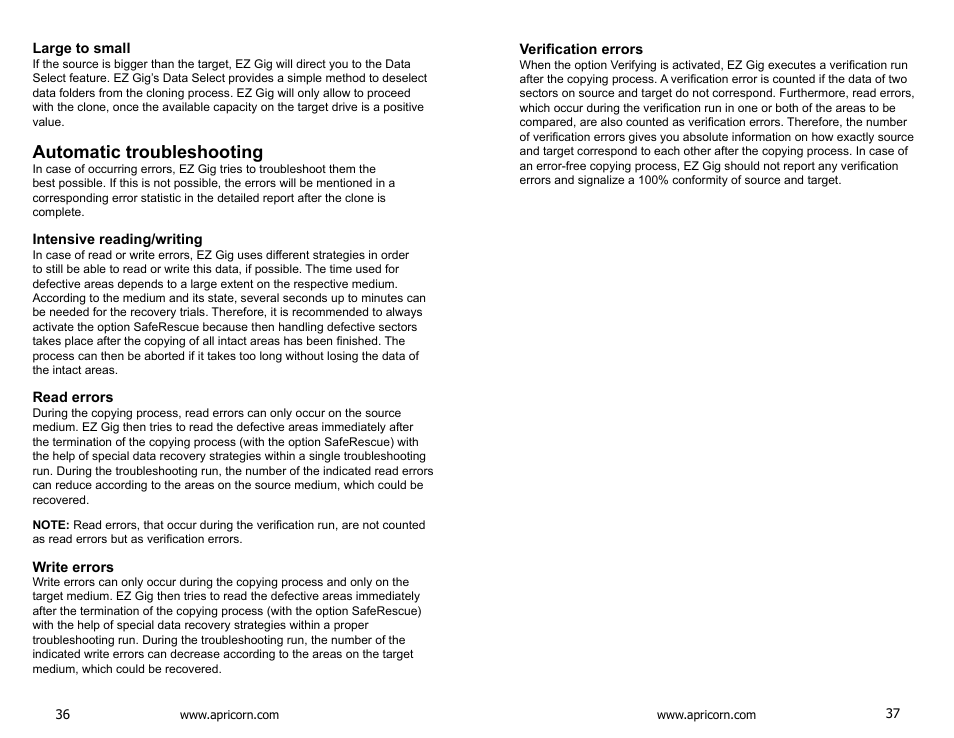 Automatic troubleshooting | Apricorn DriveWire - Universal Hard Drive Adapter User Manual | Page 19 / 21