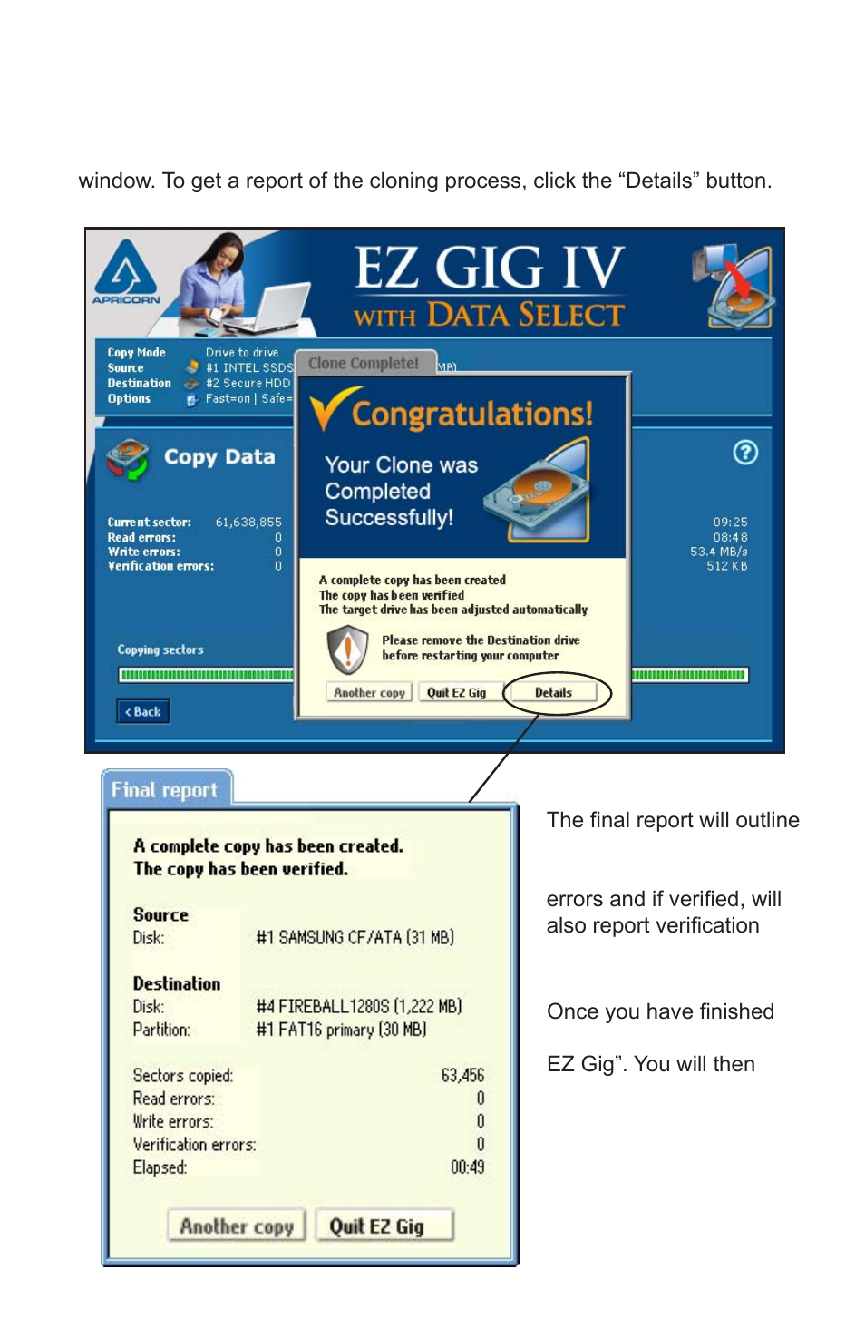 Apricorn EZ Gig IV Cloning Software with Data Select for Windows User Manual | Page 23 / 31