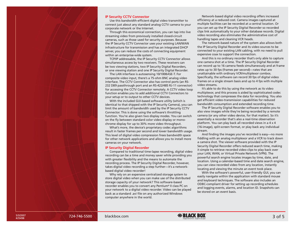 3 of 5 | Black Box Blackbox IP Security Camera and Accessories User Manual | Page 3 / 5