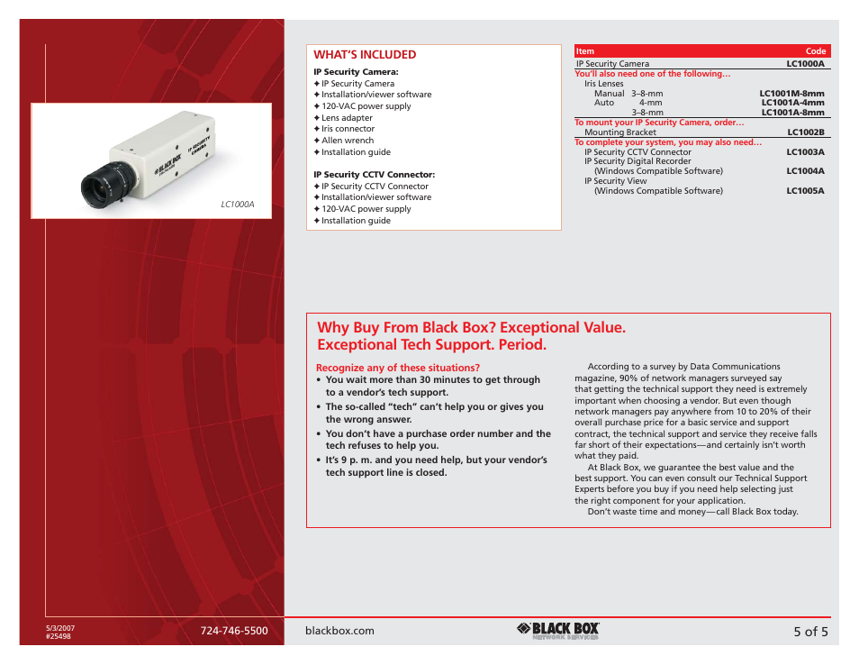 5 of 5 | Black Box Blackbox IP Security Camera and Accessories User Manual | Page 5 / 5