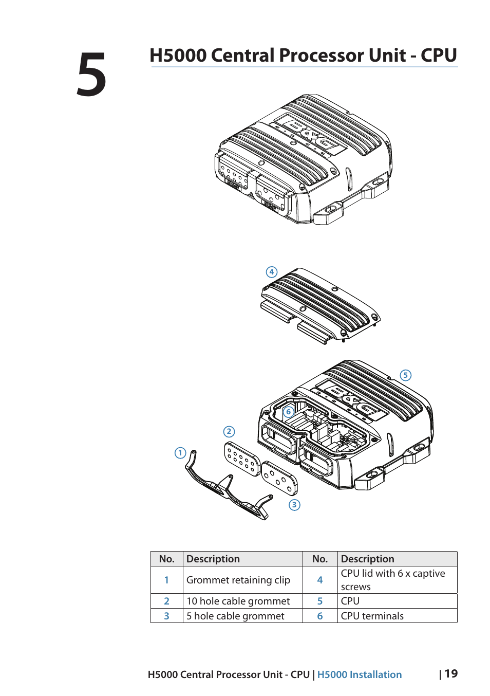H5000 central processor unit - cpu | B&G H5000 Analogue Expansion User Manual | Page 19 / 66