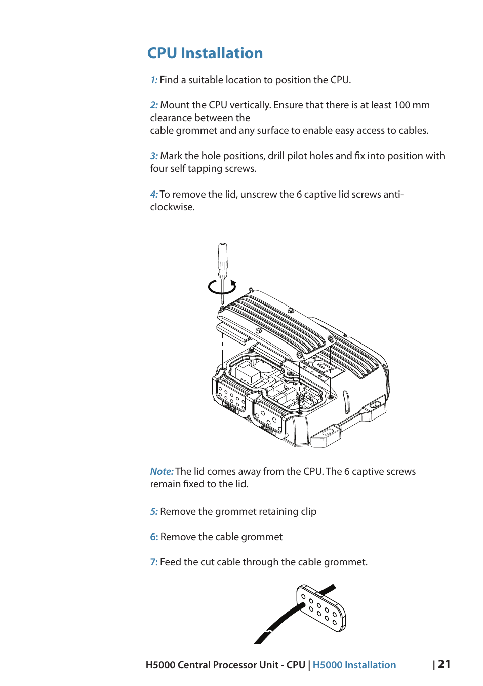 Cpu installation | B&G H5000 Analogue Expansion User Manual | Page 21 / 66