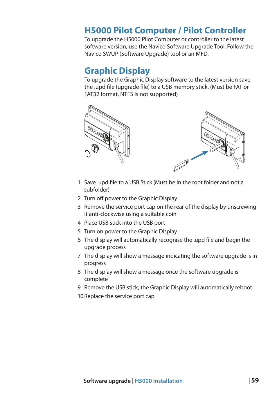 H5000 pilot computer / pilot controller, Graphic display | B&G H5000 Analogue Expansion User Manual | Page 59 / 66