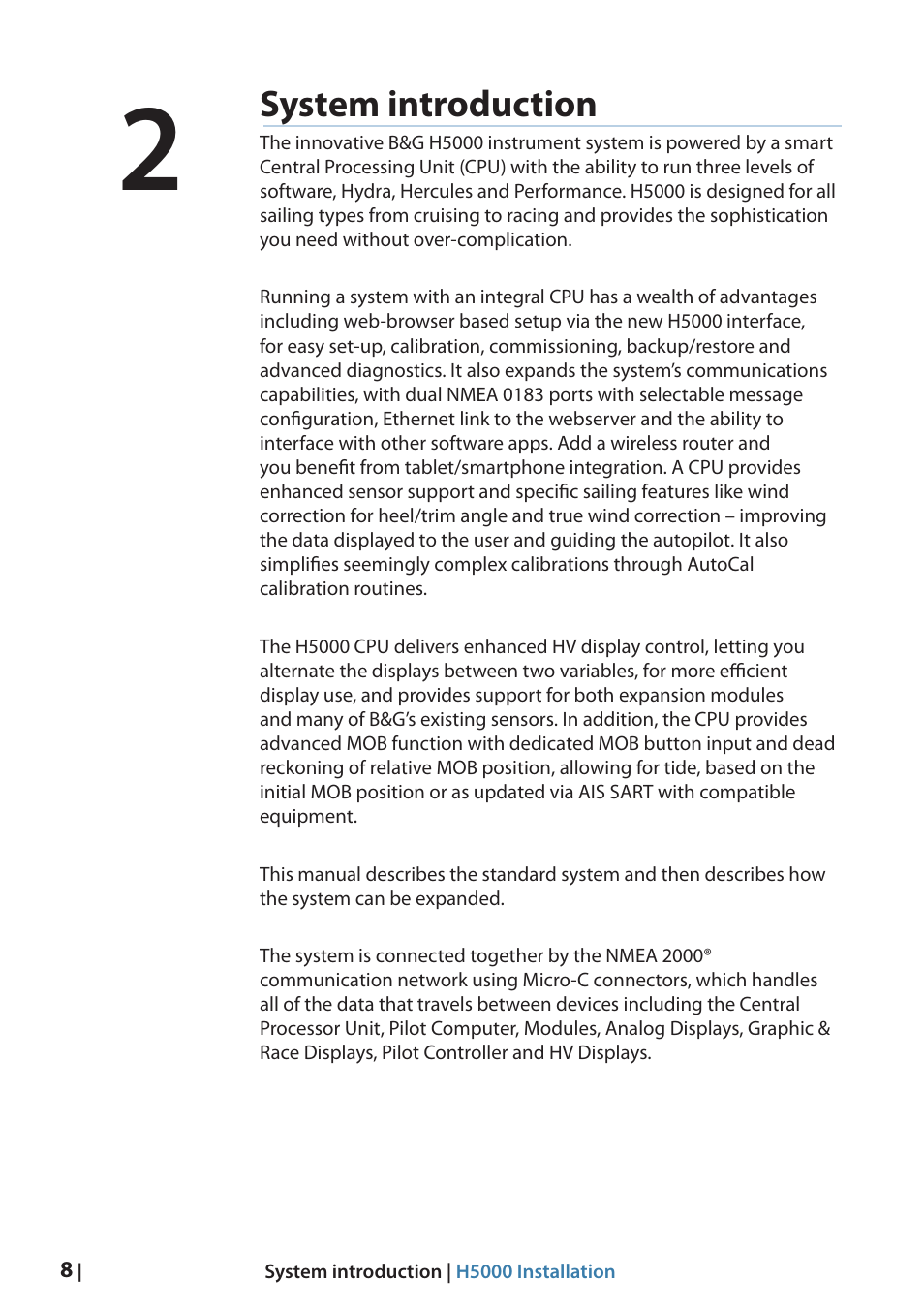 System introduction | B&G H5000 Analogue Expansion User Manual | Page 8 / 66