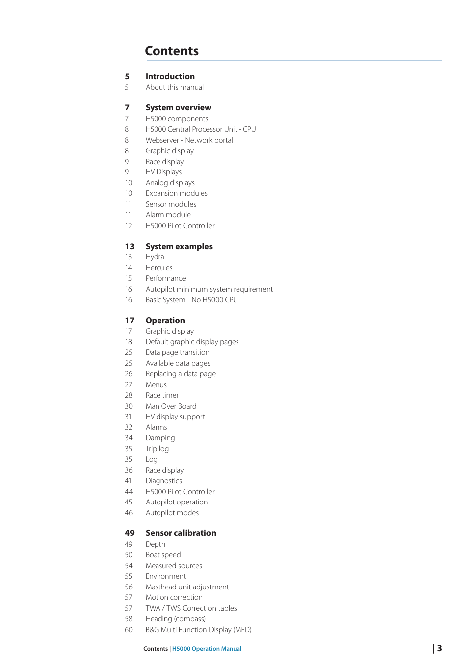 B&G H5000 Analogue Expansion User Manual | Page 3 / 117