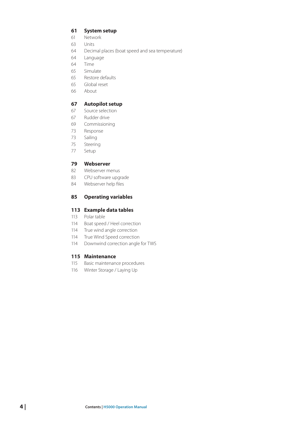 B&G H5000 Analogue Expansion User Manual | Page 4 / 117