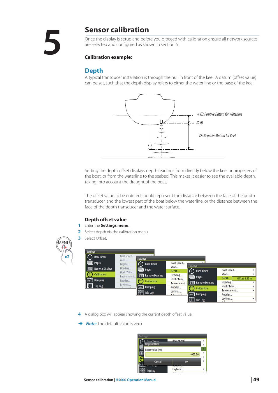 Sensor calibration | B&G H5000 Analogue Expansion User Manual | Page 49 / 117