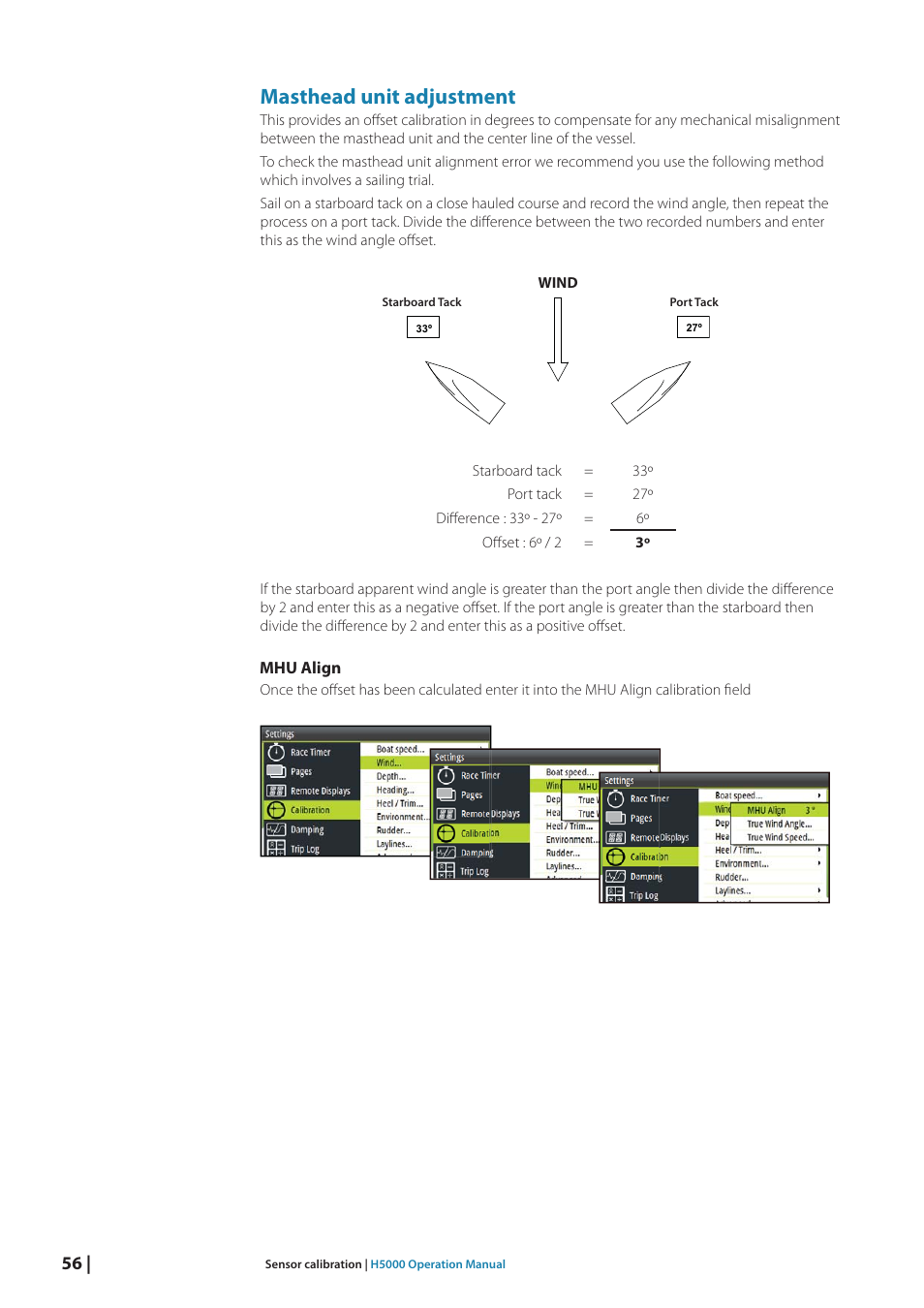Masthead unit adjustment | B&G H5000 Analogue Expansion User Manual | Page 56 / 117