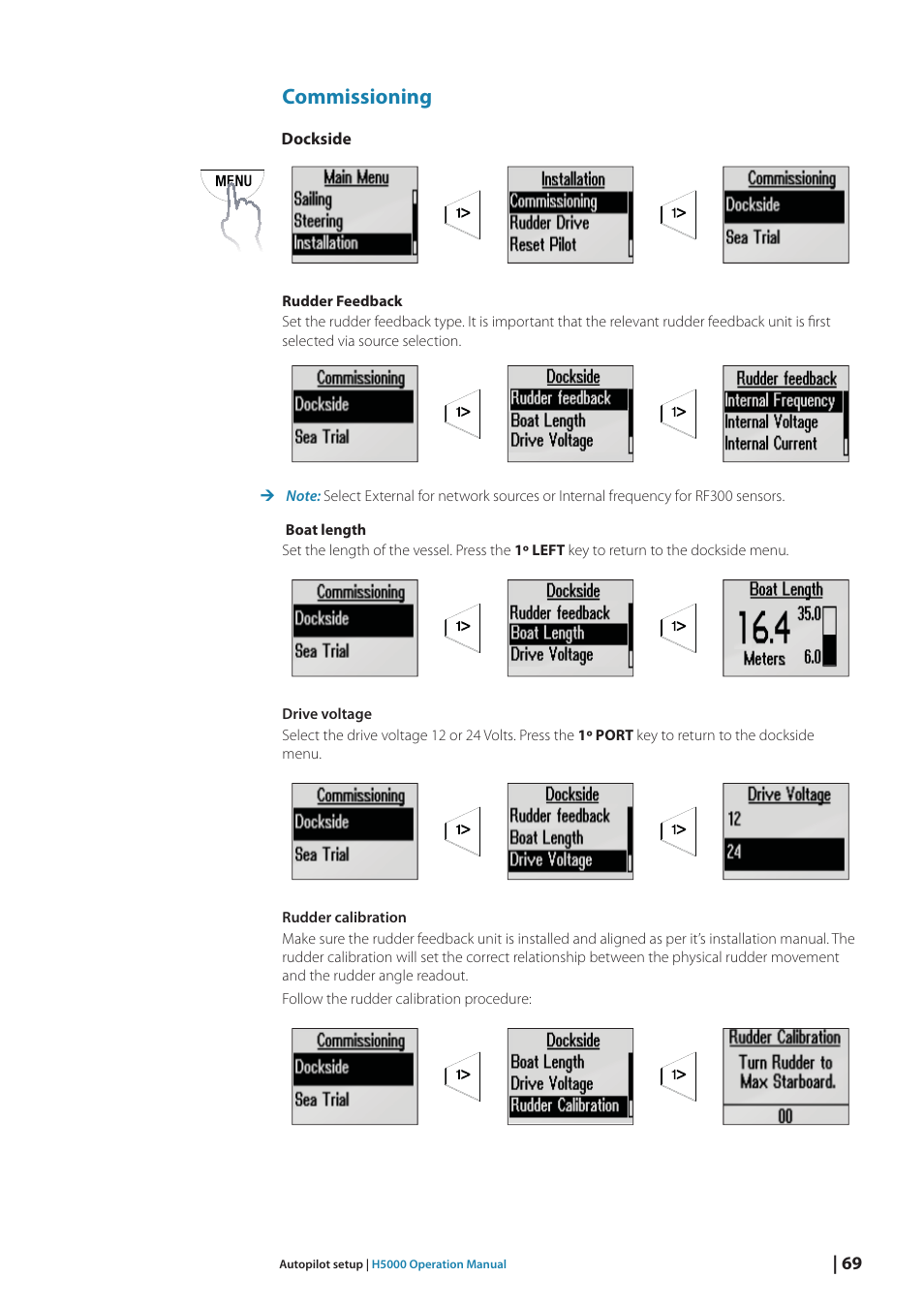 Commissioning | B&G H5000 Analogue Expansion User Manual | Page 69 / 117