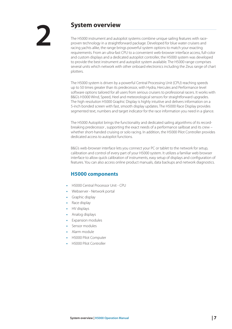 System overview | B&G H5000 Analogue Expansion User Manual | Page 7 / 117