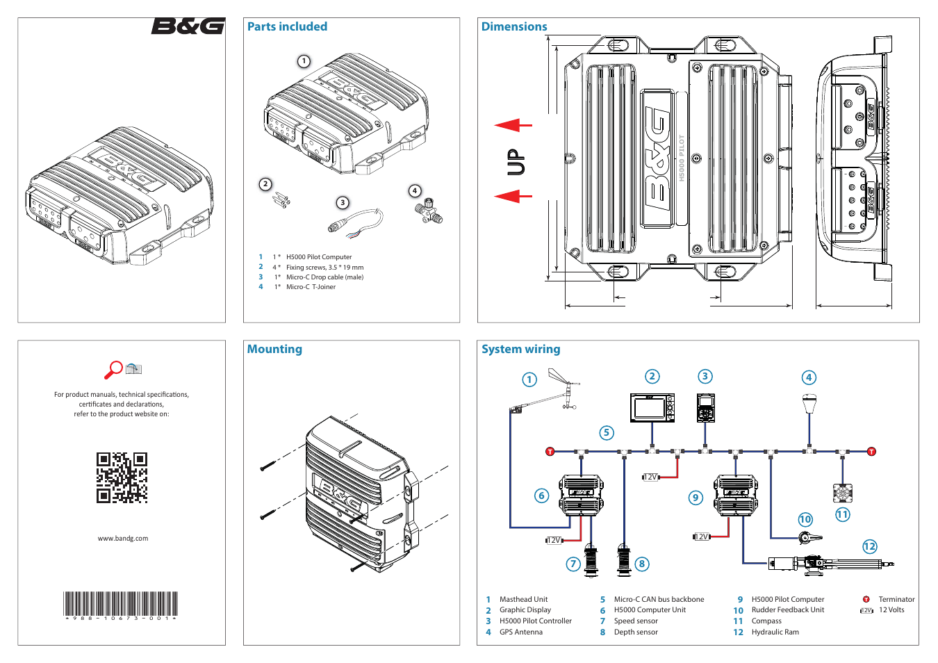 B&G H5000 Pilot Computer User Manual | 2 pages