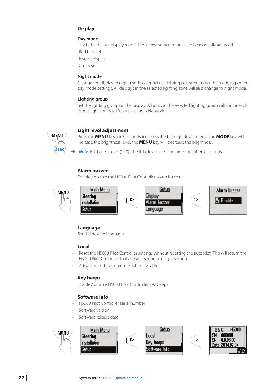 B&G H5000 Pilot Computer User Manual | Page 72 / 109
