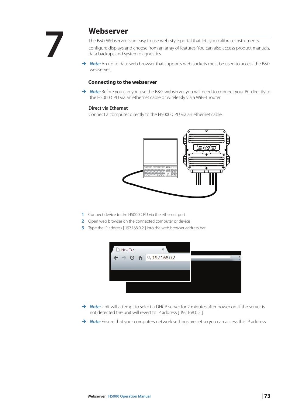 Webserver | B&G H5000 Pilot Computer User Manual | Page 73 / 109