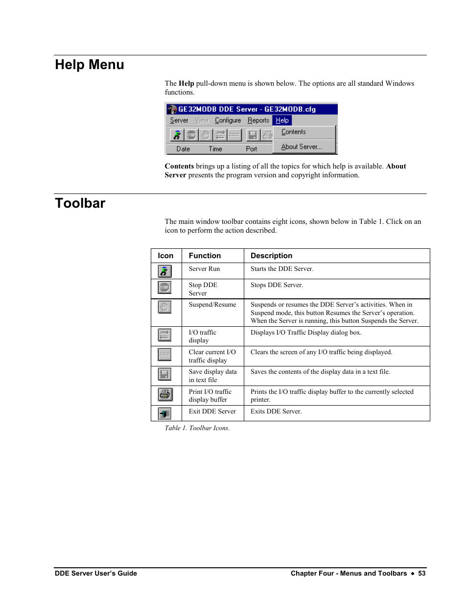 Help menu, Toolbar, Help menu toolbar | Black Box GEH-6510 User Manual | Page 56 / 92
