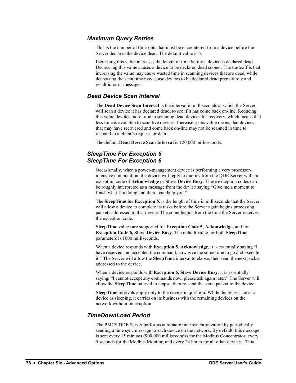 Maximum query retries, Dead device scan interval, Timedownload period | Black Box GEH-6510 User Manual | Page 81 / 92