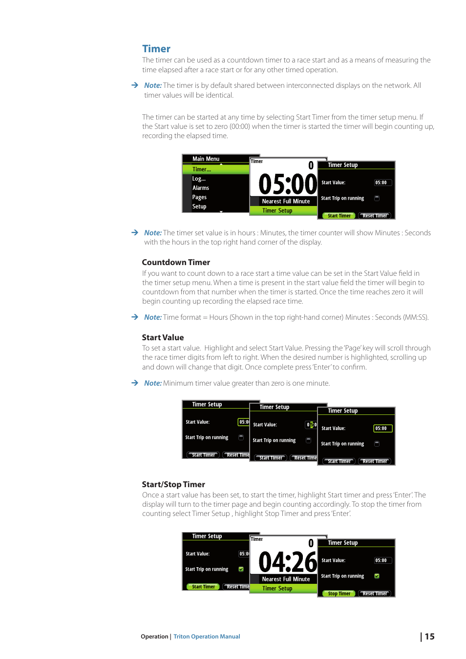 Timer | B&G Triton Display User Manual | Page 17 / 68