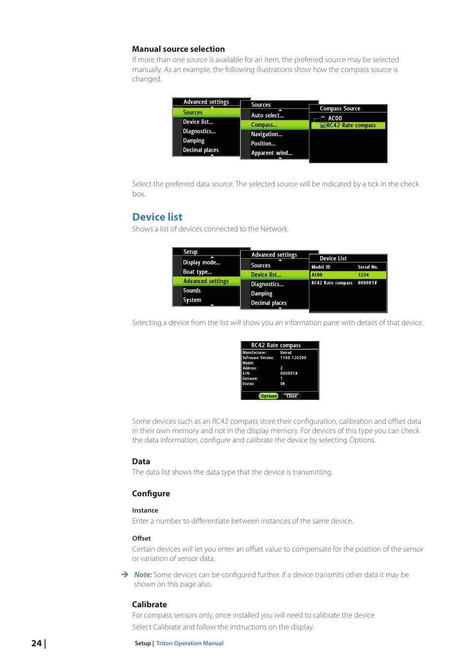 Device list | B&G Triton Display User Manual | Page 26 / 68