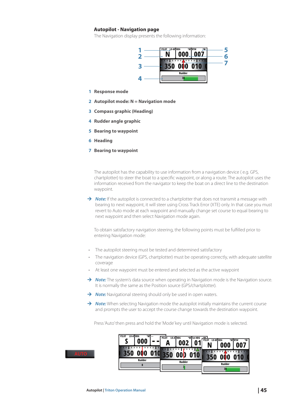 B&G Triton Display User Manual | Page 47 / 68