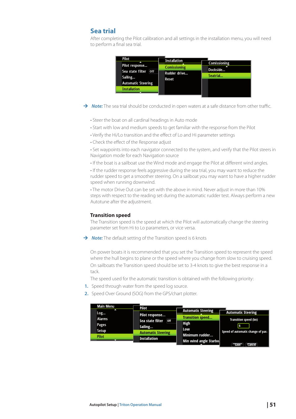 Sea trial | B&G Triton Display User Manual | Page 53 / 68