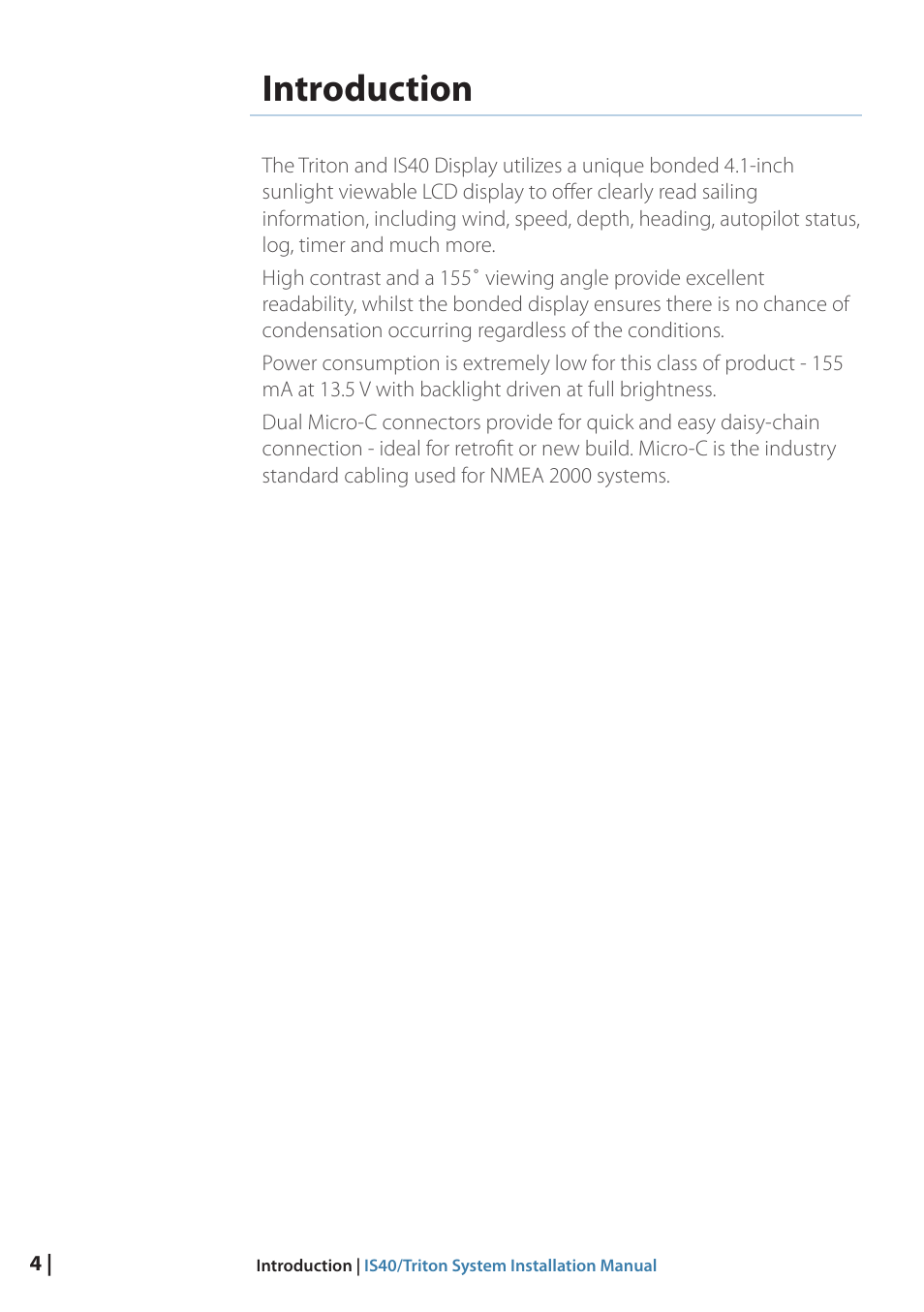 Introduction, 4 introduction | B&G Triton Display User Manual | Page 6 / 22
