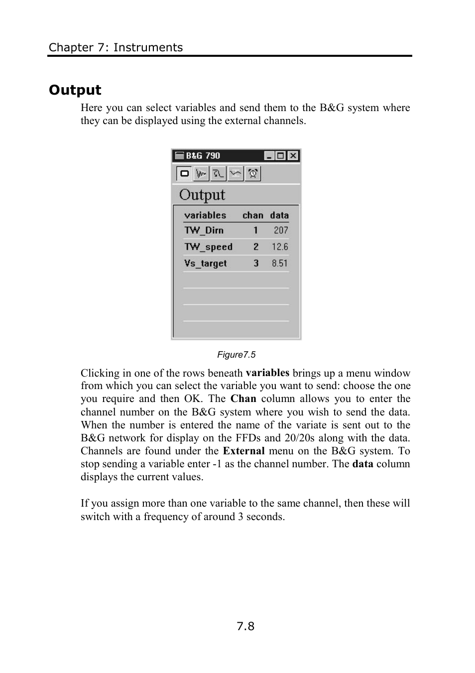 Output | B&G Deckman User Manual | Page 113 / 196