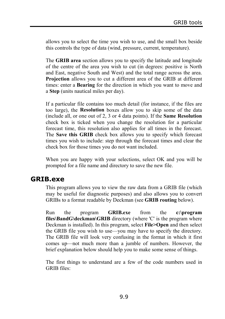 Grib.exe | B&G Deckman User Manual | Page 136 / 196