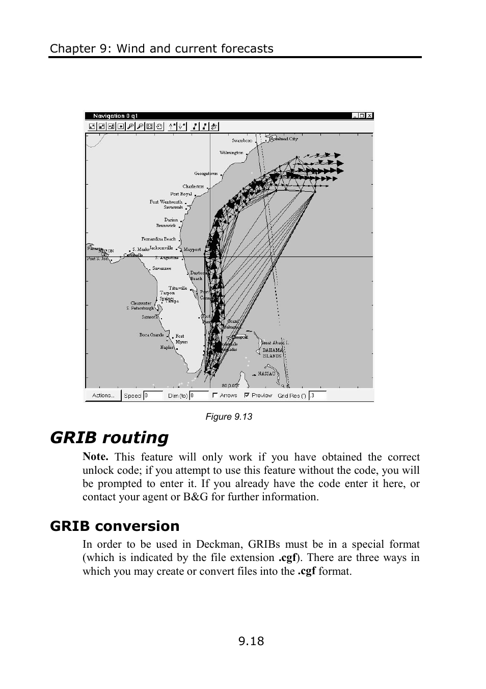 Grib routing, Grib conversion | B&G Deckman User Manual | Page 145 / 196