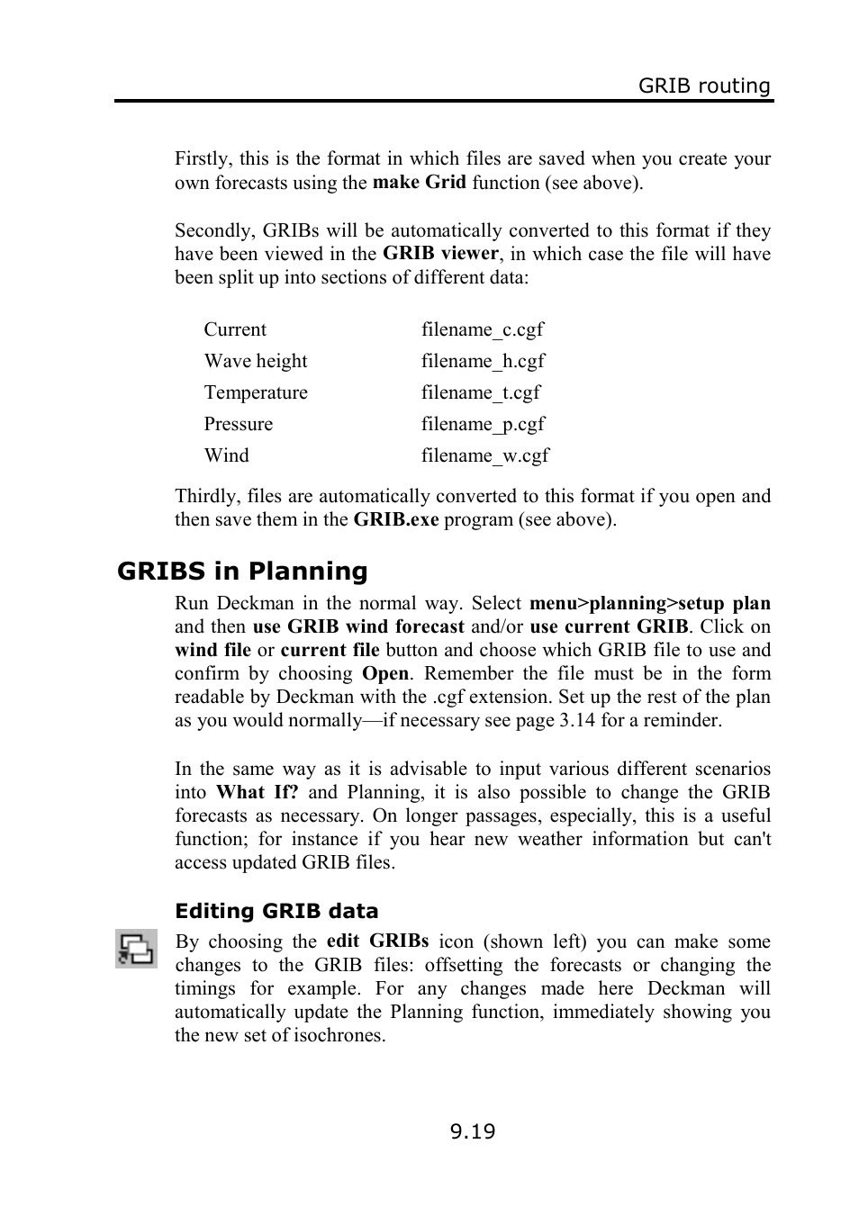 Gribs in planning | B&G Deckman User Manual | Page 146 / 196