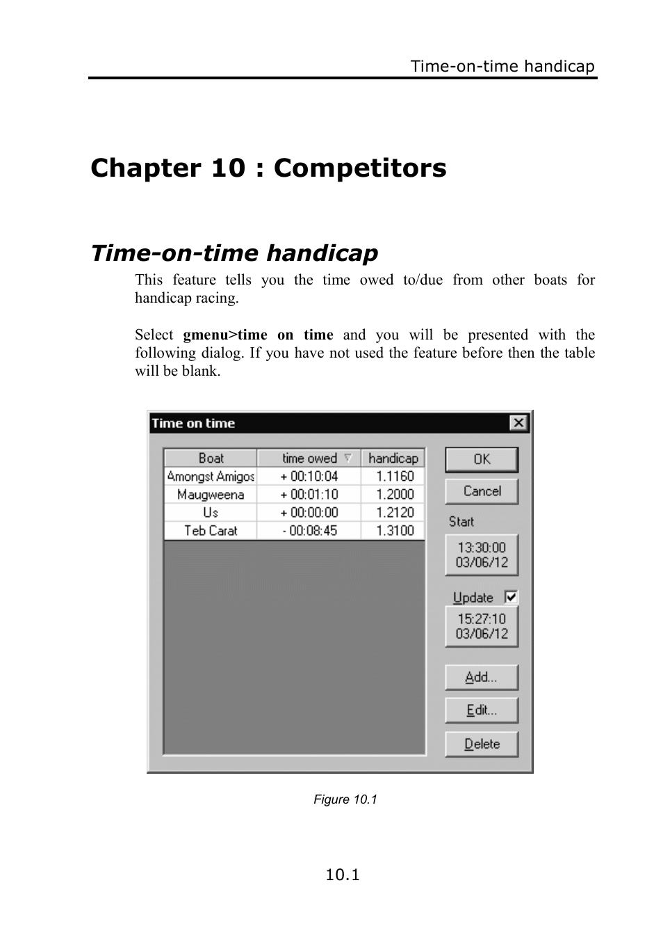 Chapter 10 : competitors, Time-on-time handicap | B&G Deckman User Manual | Page 150 / 196