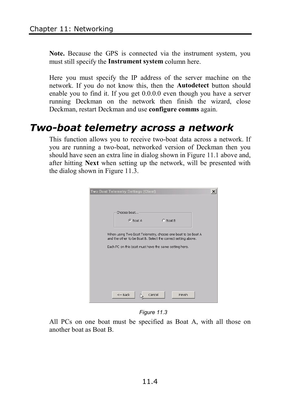 Two-boat telemetry across a network | B&G Deckman User Manual | Page 159 / 196