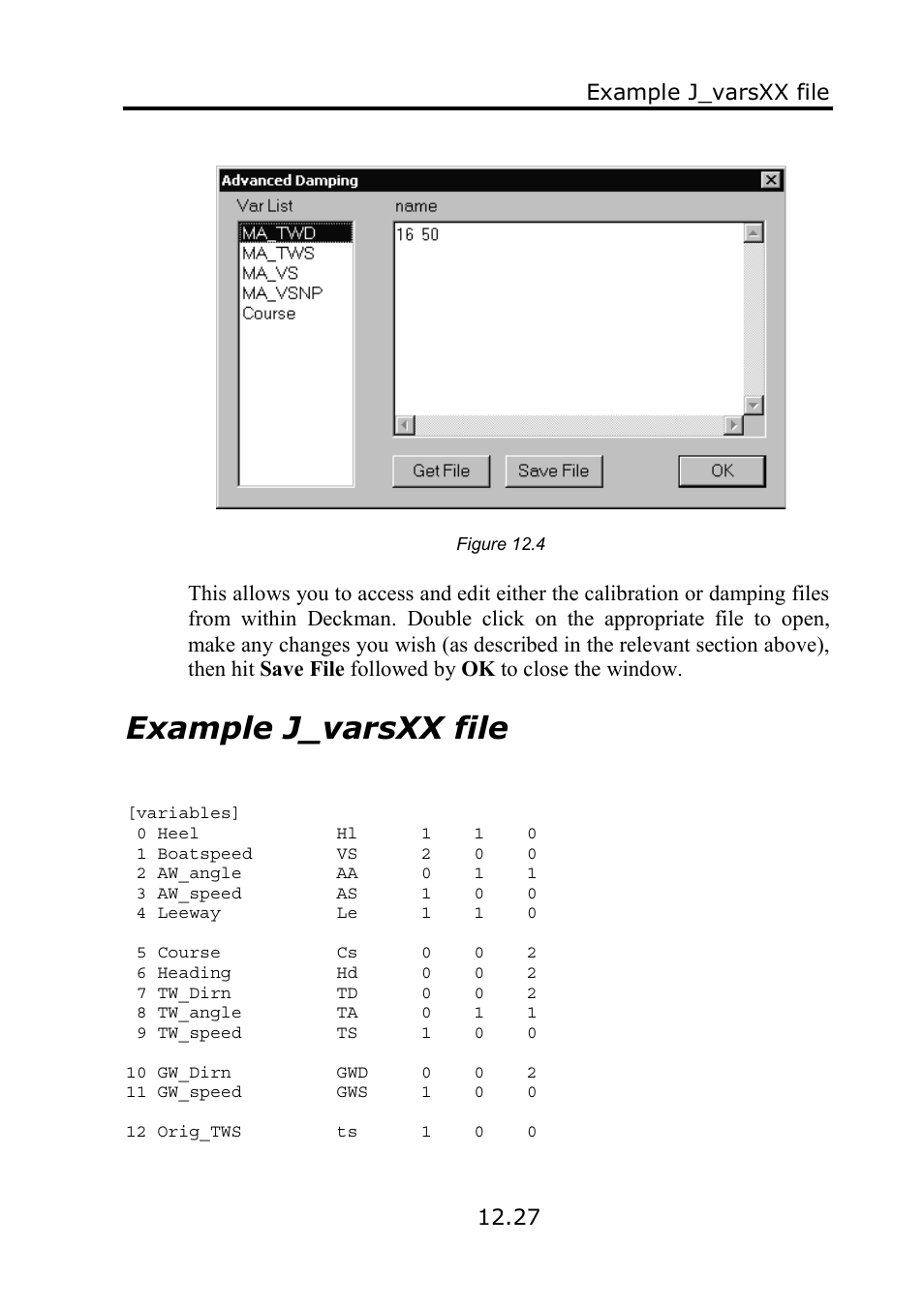 Example j_varsxx file | B&G Deckman User Manual | Page 186 / 196