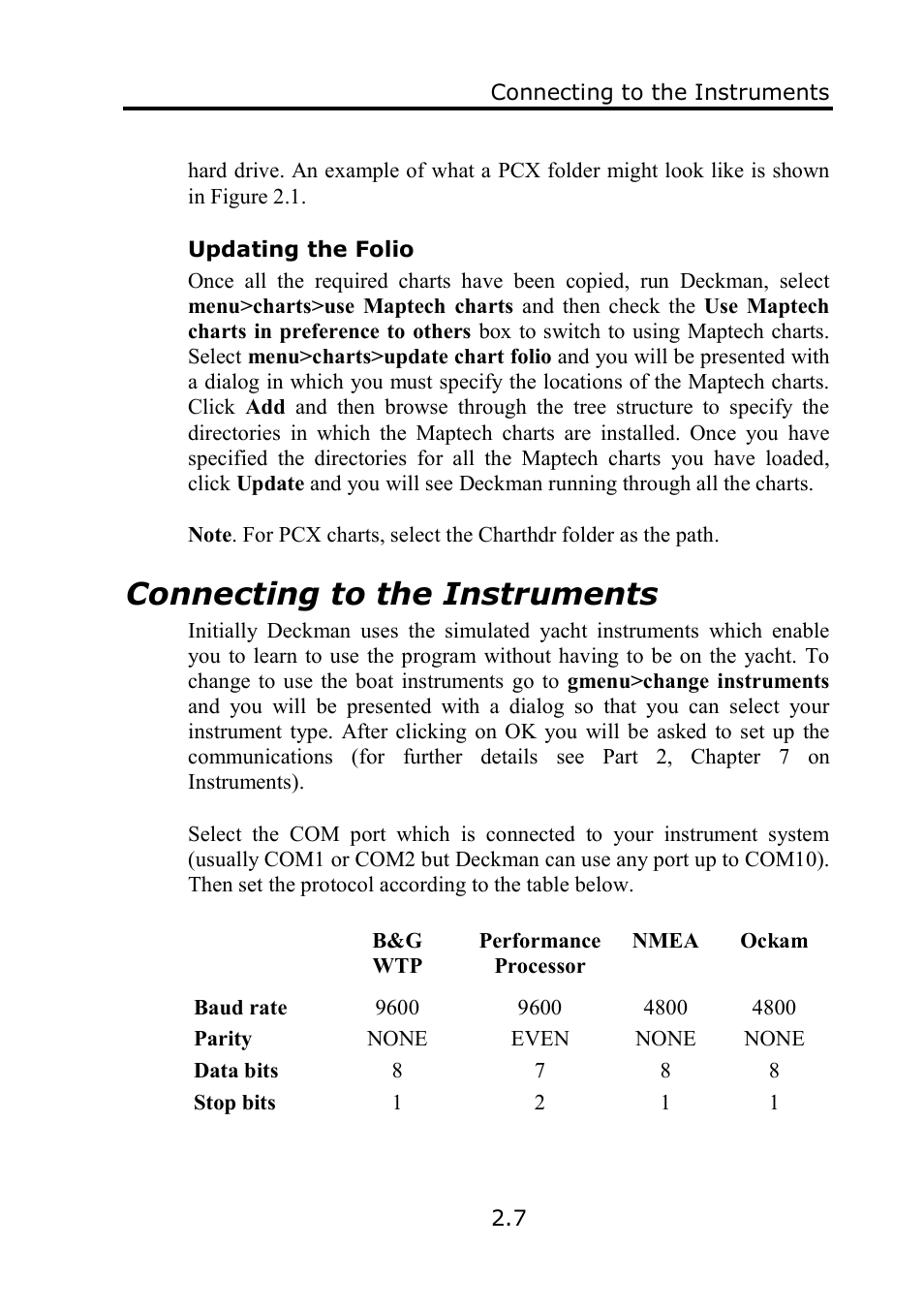 Connecting to the instruments | B&G Deckman User Manual | Page 22 / 196