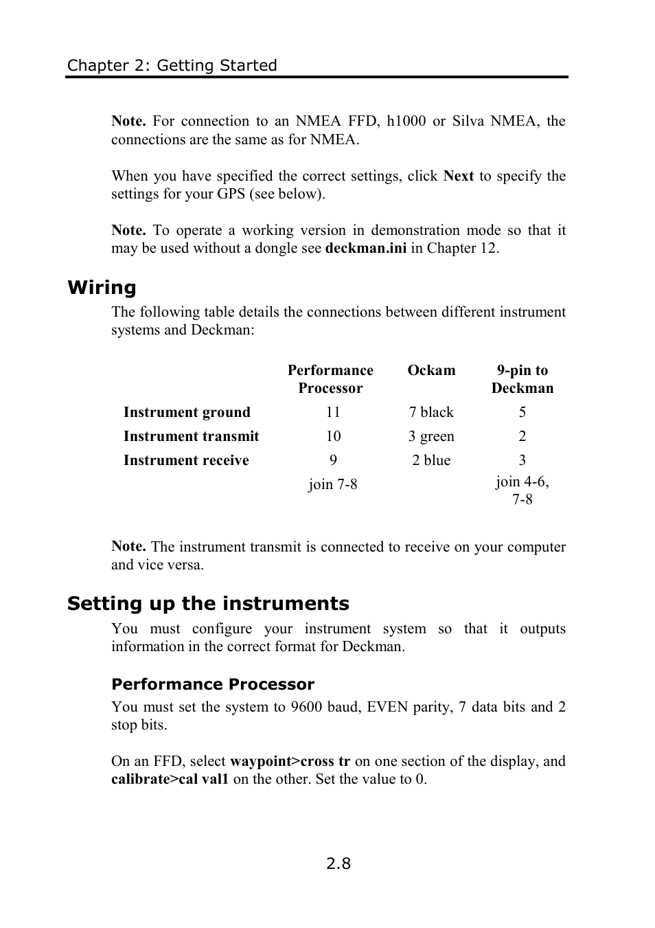 Wiring, Setting up the instruments | B&G Deckman User Manual | Page 23 / 196