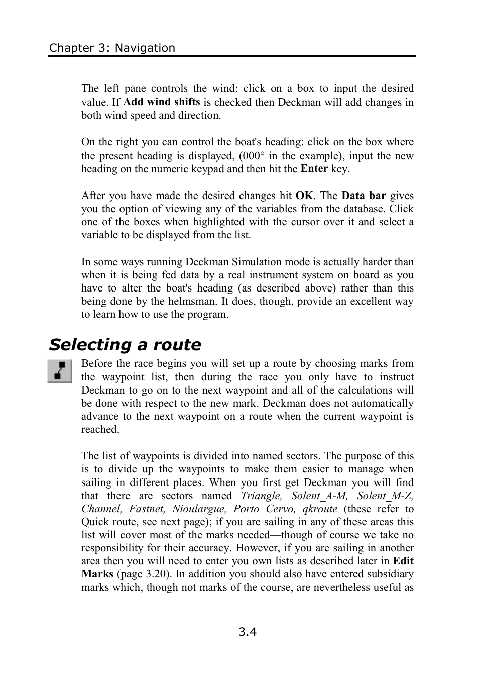 Selecting a route | B&G Deckman User Manual | Page 31 / 196
