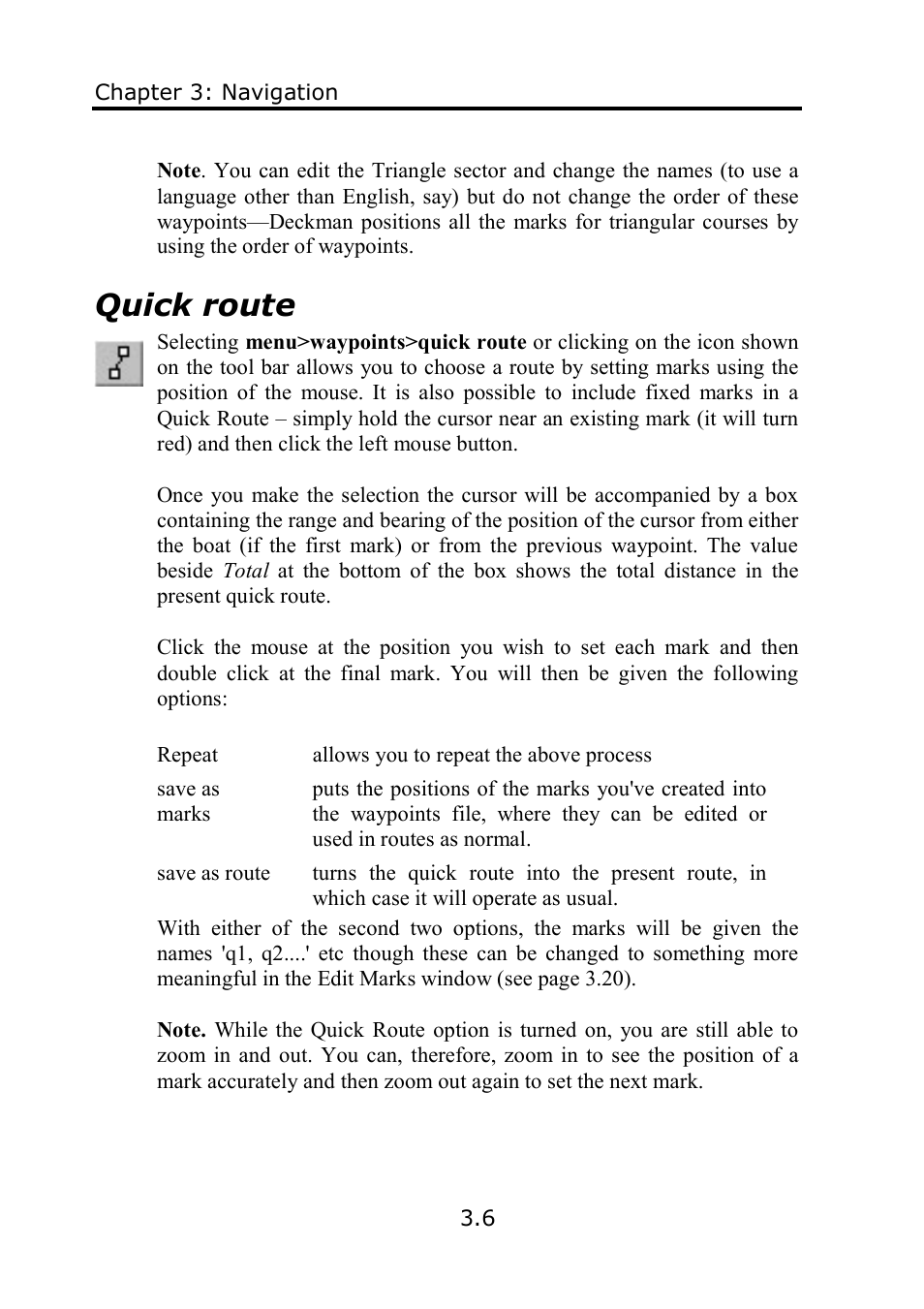 Quick route | B&G Deckman User Manual | Page 33 / 196