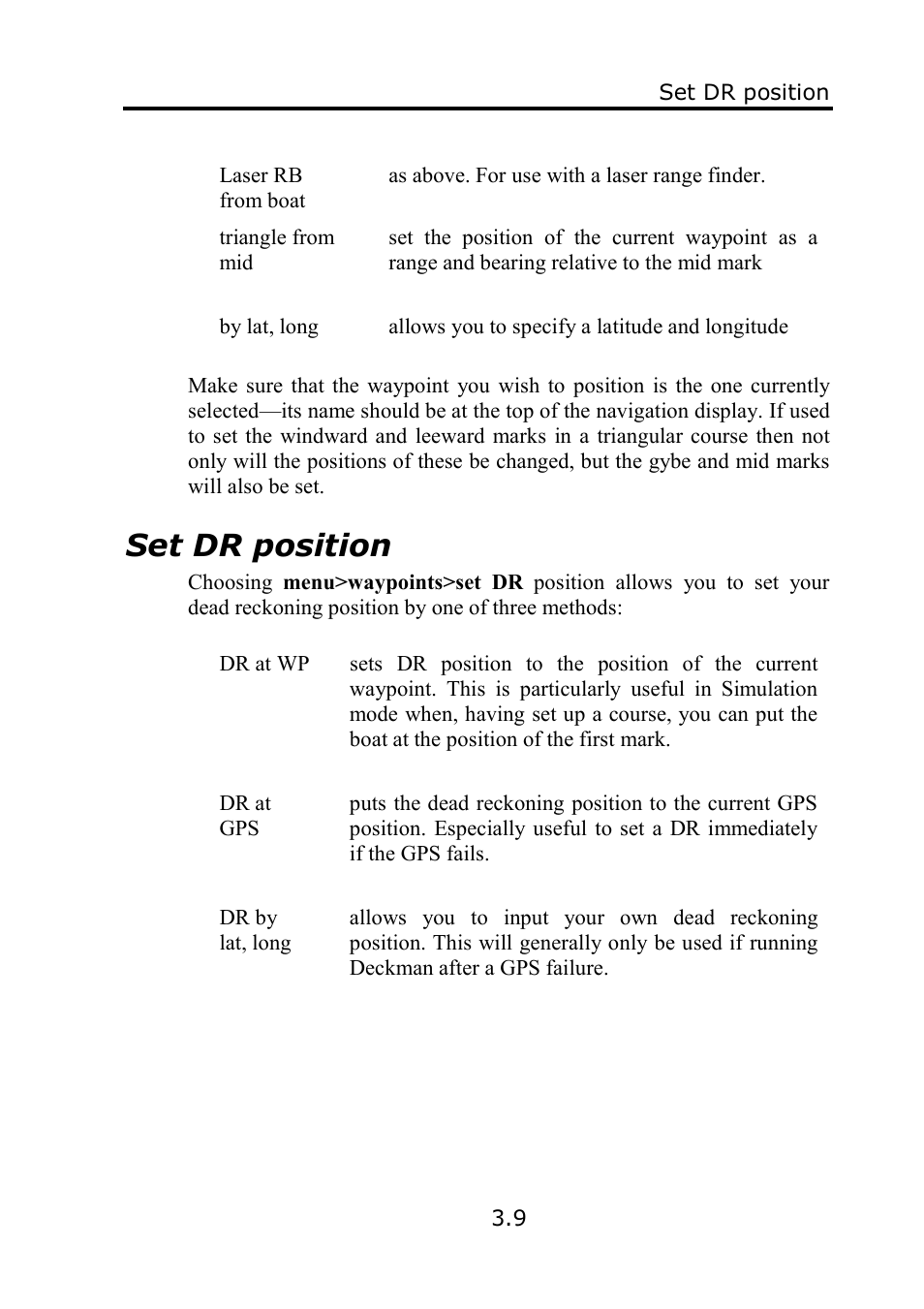 Set dr position | B&G Deckman User Manual | Page 36 / 196