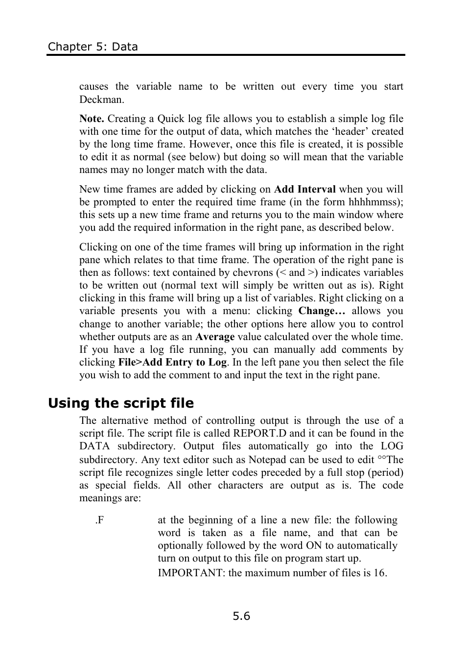 Using the script file | B&G Deckman User Manual | Page 83 / 196