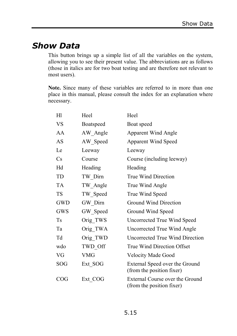 Show data | B&G Deckman User Manual | Page 92 / 196