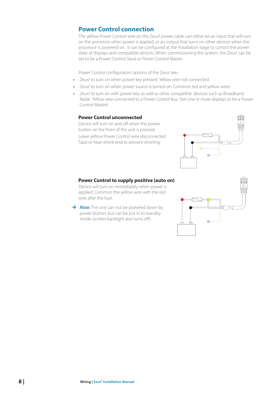 Power control connection | B&G Zeus2 12 User Manual | Page 14 / 50