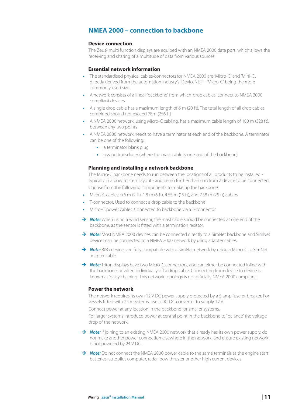 Nmea 2000 – connection to backbone | B&G Zeus2 12 User Manual | Page 17 / 50