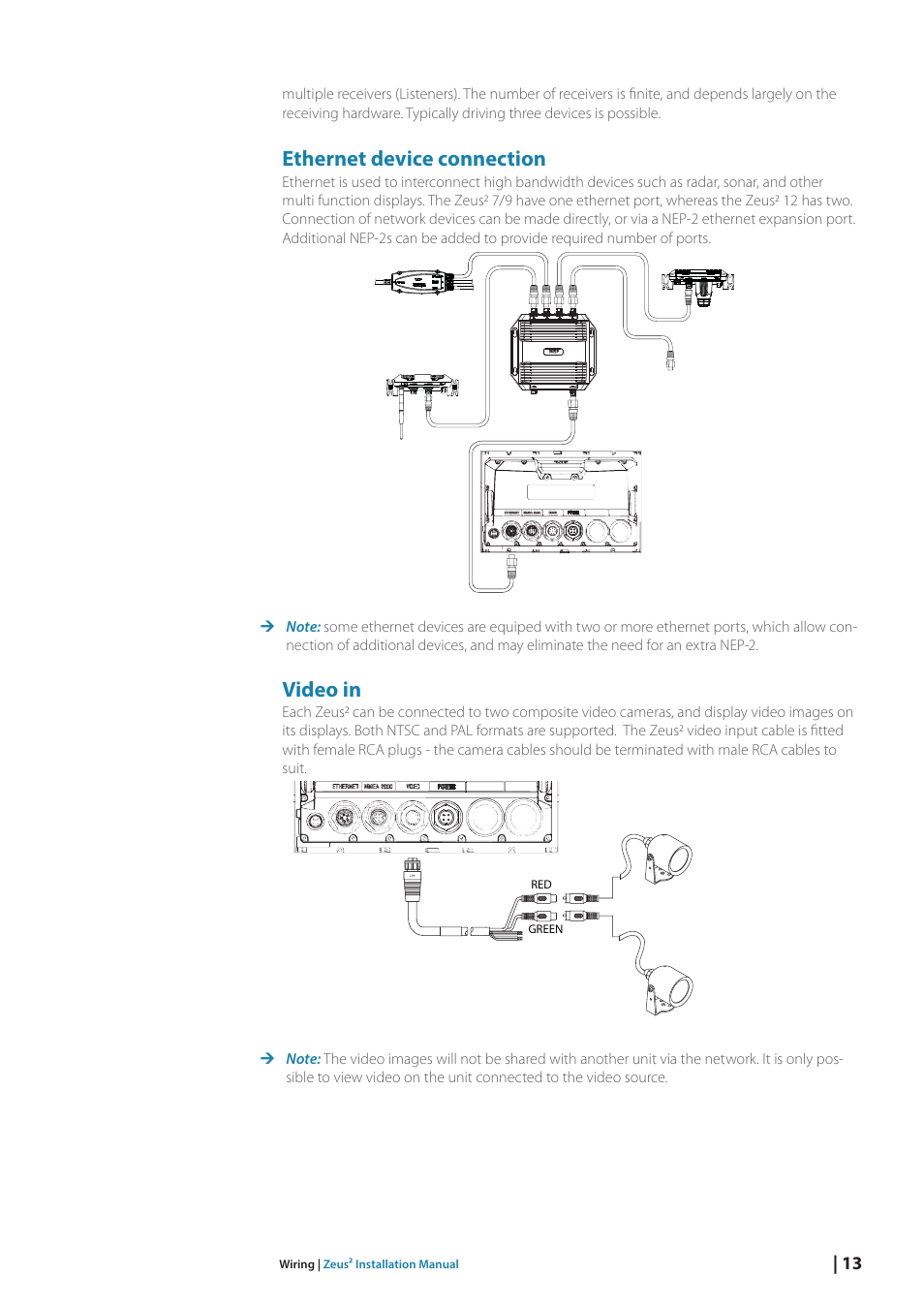 Ethernet device connection, Video in | B&G Zeus2 12 User Manual | Page 19 / 50