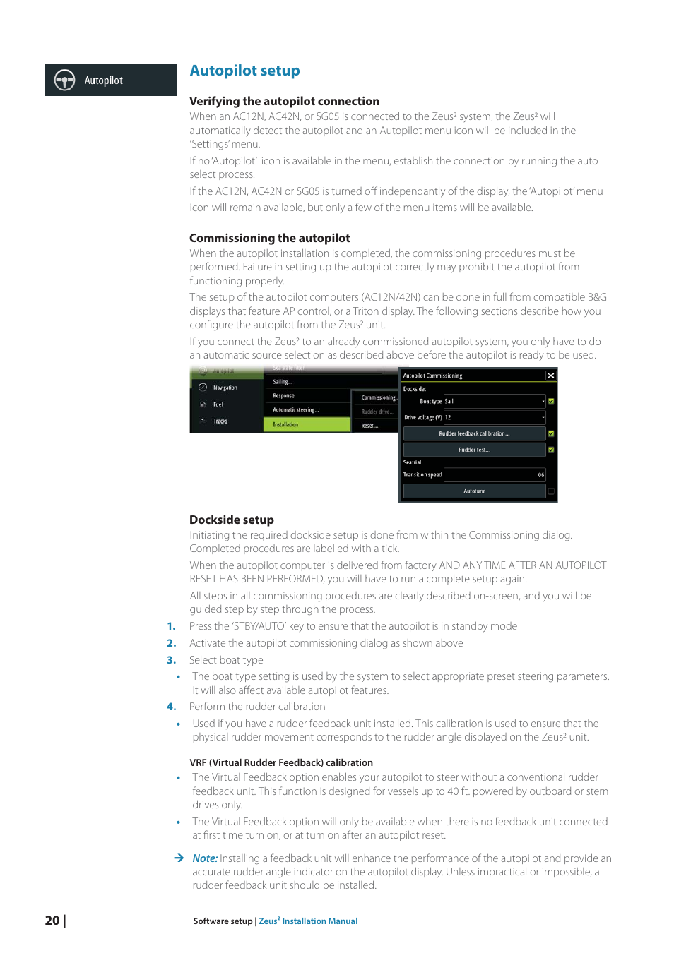 Autopilot setup | B&G Zeus2 12 User Manual | Page 26 / 50