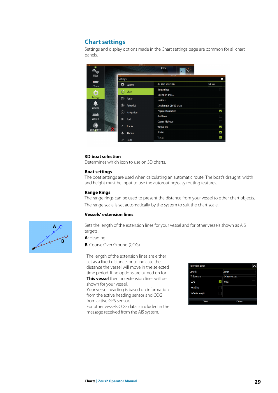 Chart settings | B&G Zeus2 12 User Manual | Page 29 / 108