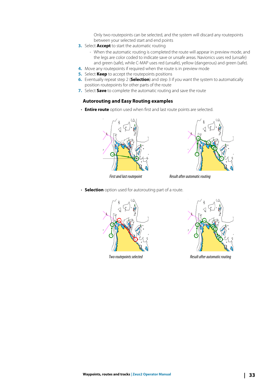 Autorouting and easy routing examples | B&G Zeus2 12 User Manual | Page 33 / 108