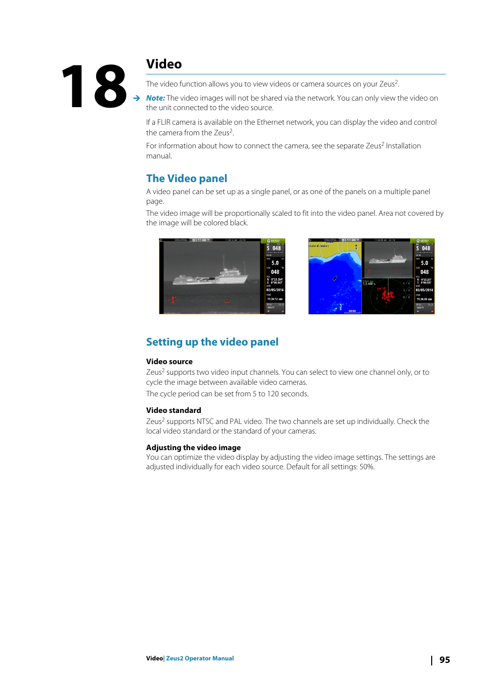 Video18video, The video panel, Setting up the video panel | Video | B&G Zeus2 12 User Manual | Page 95 / 108