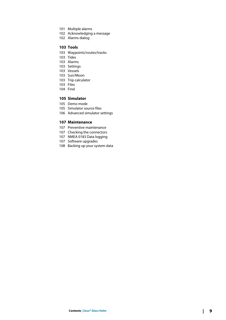 B&G Zeus2 Glass Helm CPU User Manual | Page 9 / 116