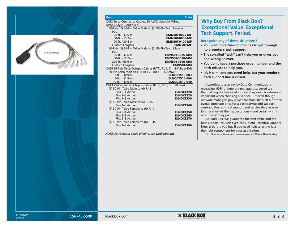 4 of 4 | Black Box CAT3 User Manual | Page 4 / 4