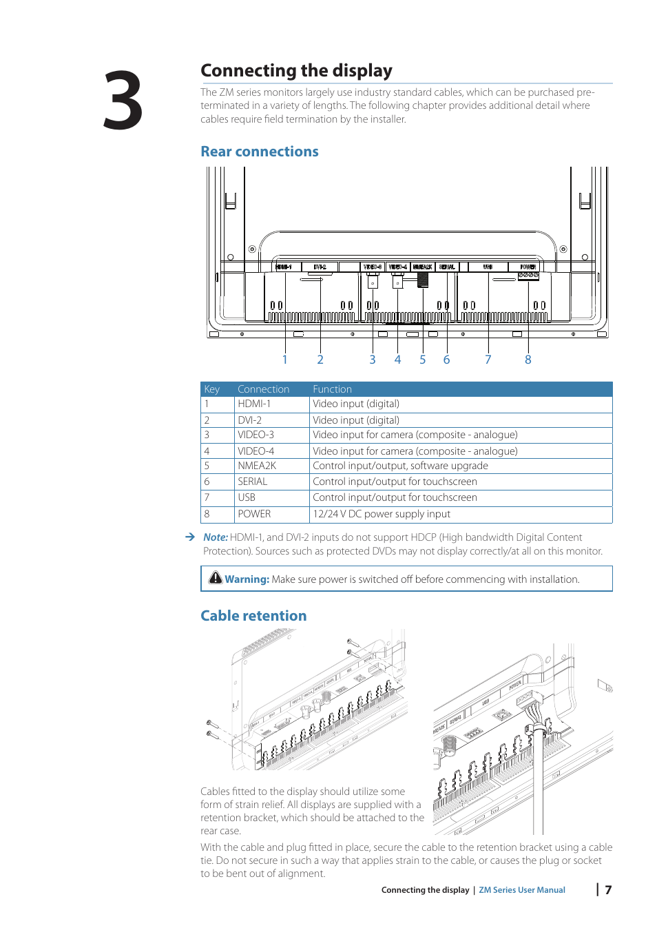 Connecting the display | B&G Zeus2 Glass Helm ZM Display 19 User Manual | Page 9 / 23