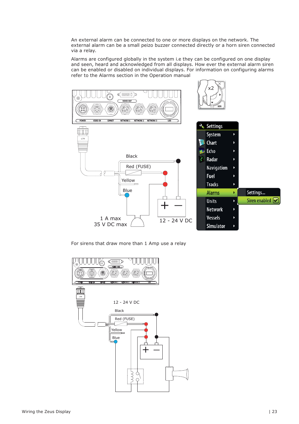 External alarm | B&G Zeus 12 User Manual | Page 24 / 63