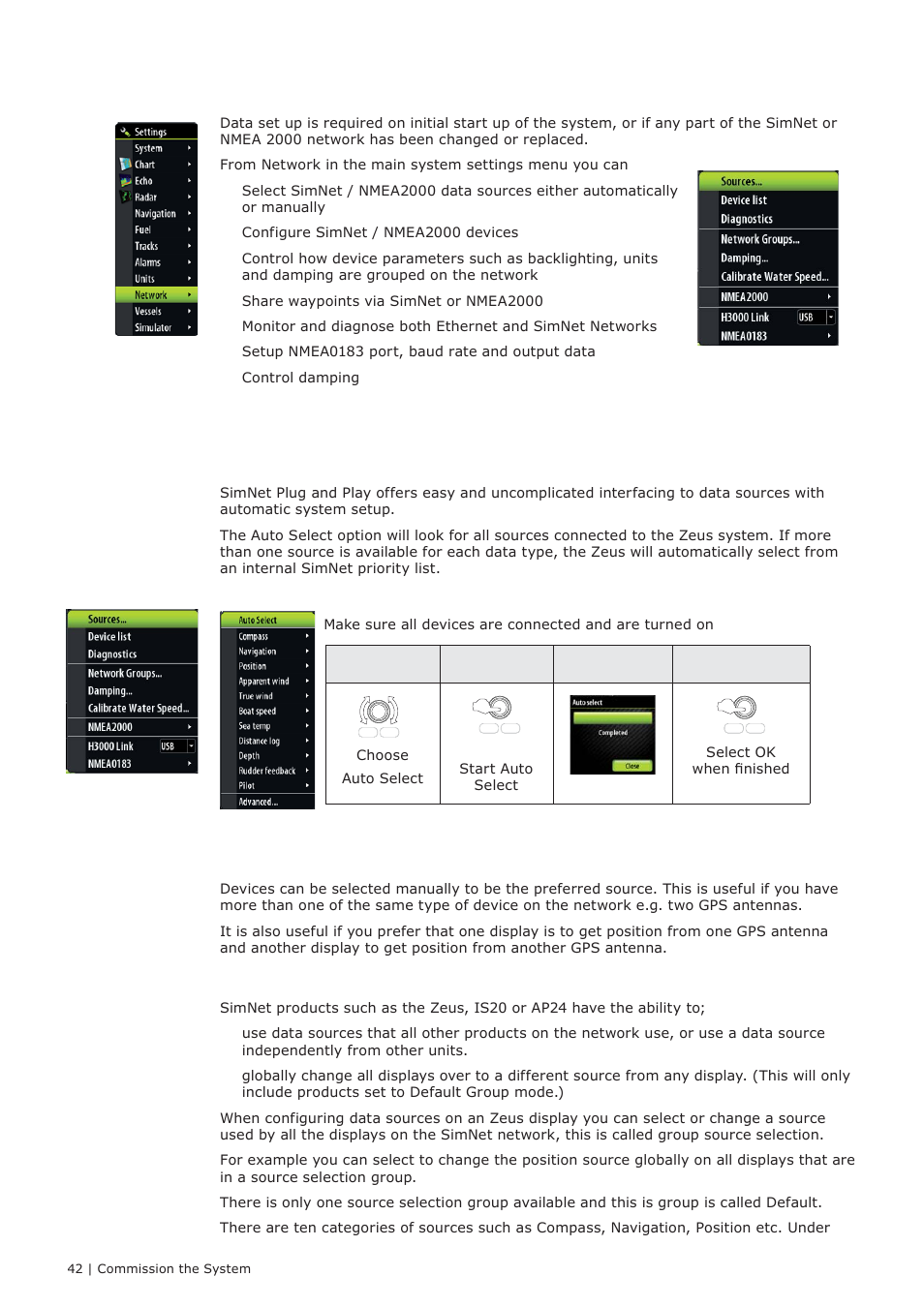 Data setup, Source selection (manual) | B&G Zeus 12 User Manual | Page 43 / 63